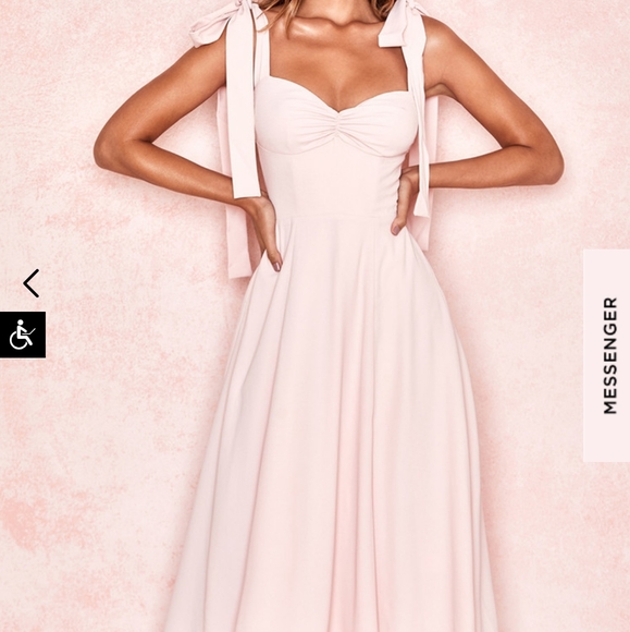 House of CB Dresses & Skirts - House of CB Blush Pink Midi Dress with Tie Straps